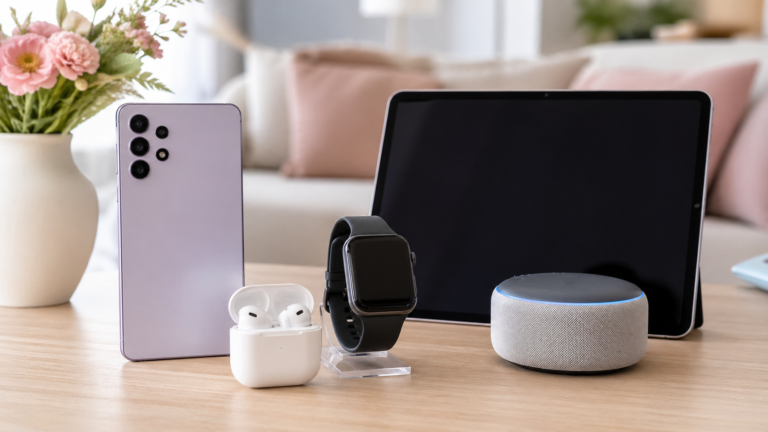 Tecnologia e gadgets sobre mesa